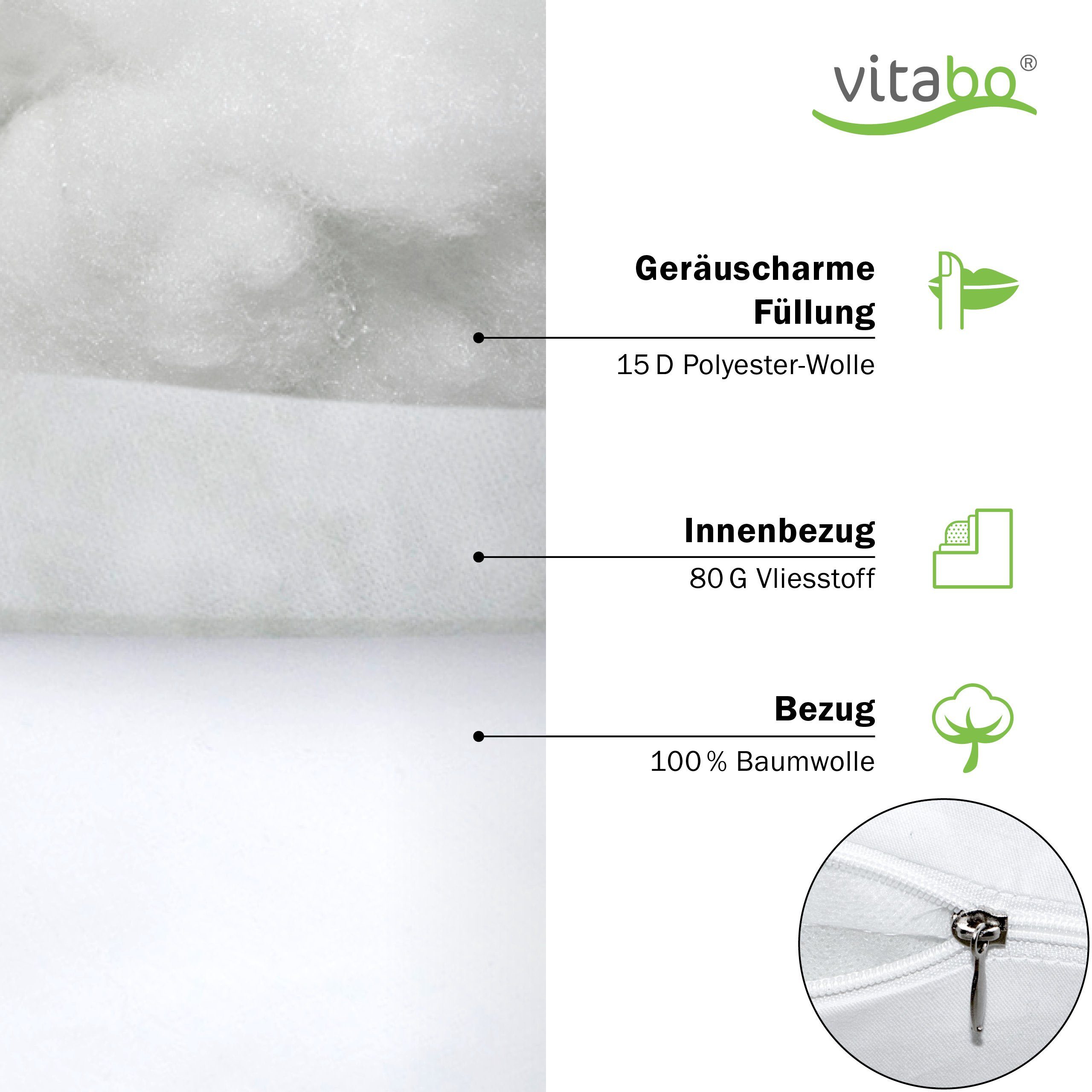 Vitabo Stillkissen Stillkissen weiß U-Form, cm 110x70 Seitenschläferkissen, ergonomisches