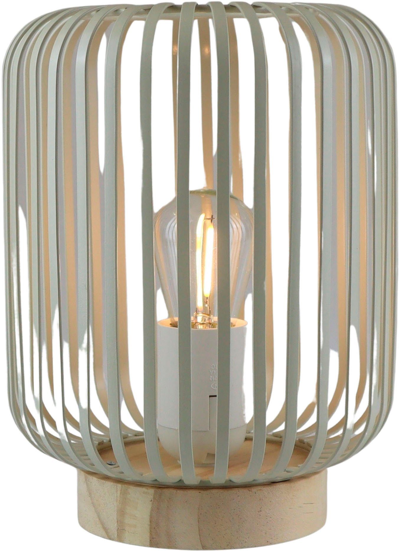 AM Design LED Dekolicht LED Laterne natur, mit Timer, LED fest integriert, Warmweiß, Batteriebetrieb