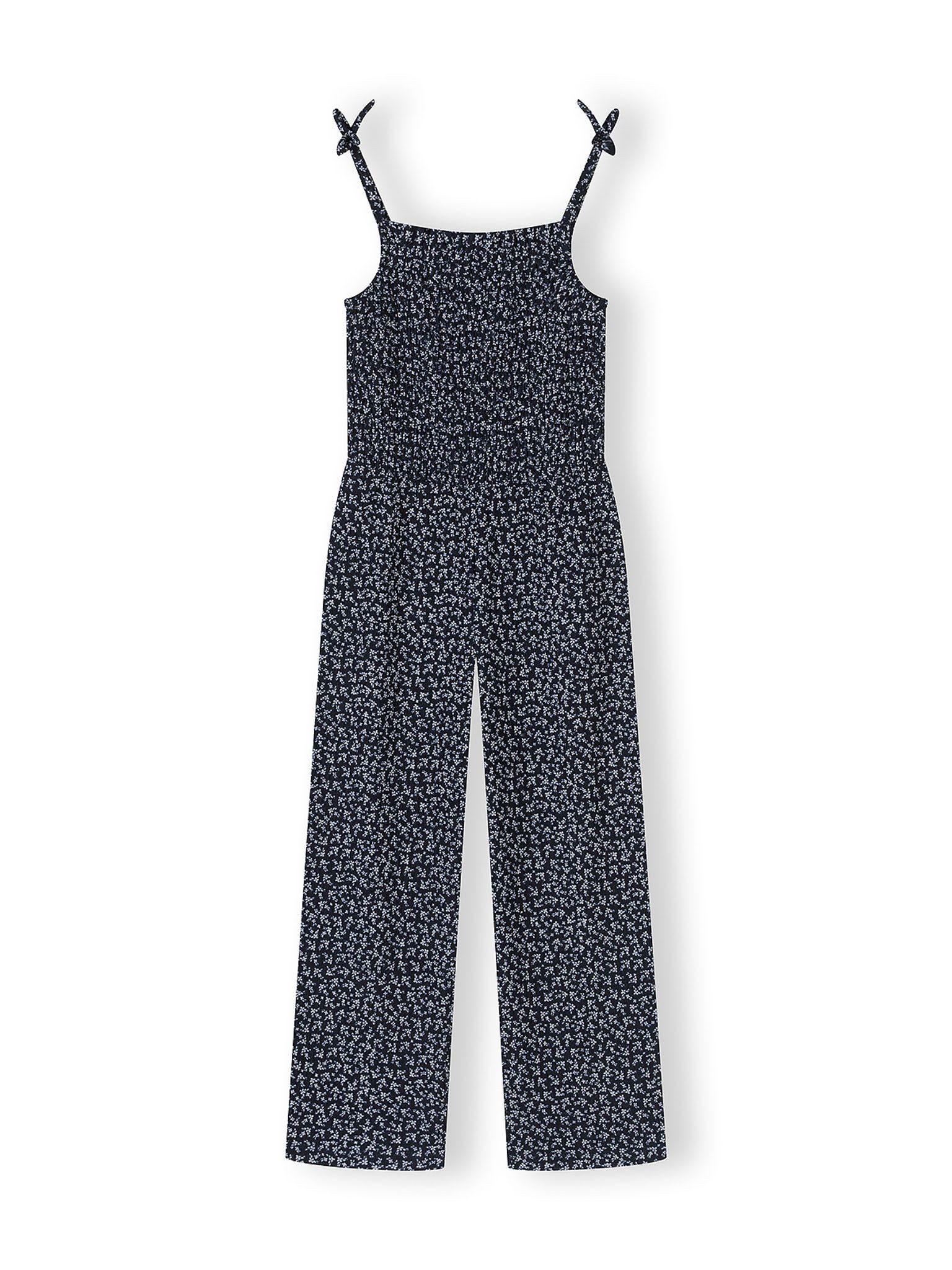 MINOTI Jumpsuit Jumpsuit mit weißem Blumenmuster in Dunkelblau (3y-14y)