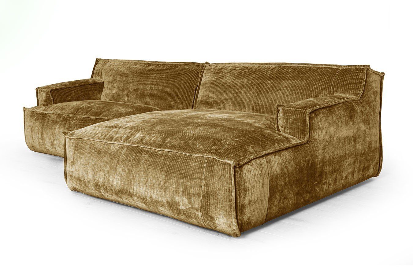 daslagerhaus living Sofa khaki Plantes Cord Ecksofa