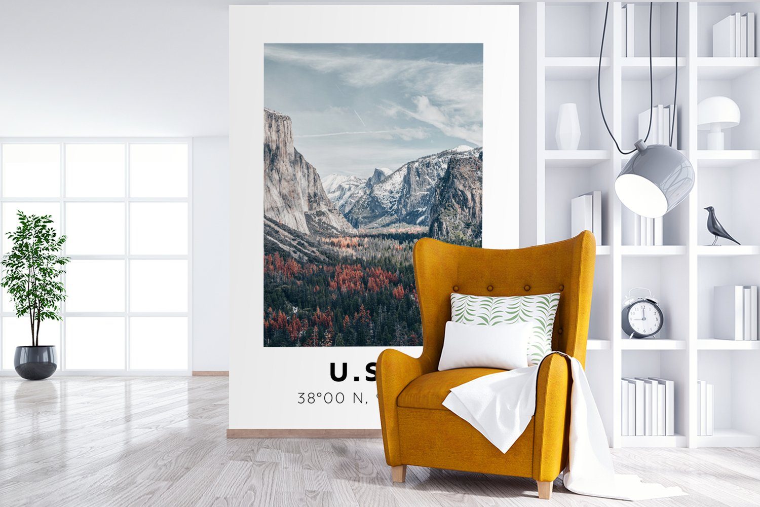Matt, Wyoming, Amerika Vinyl - Wandtapete Tapete Wohnzimmer, bedruckt, für Montagefertig St), Fototapete - MuchoWow Yosemite (3
