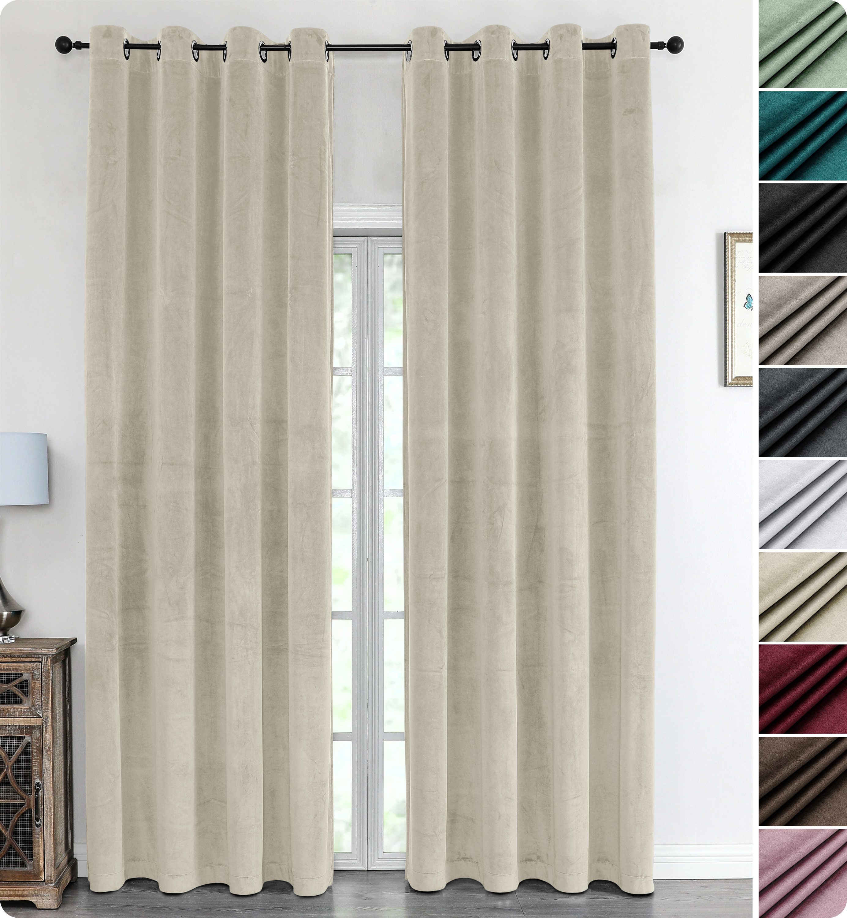 Beautex Verdunkelungsvorhang Samt Vorhang Ösen Gardine Velvet blickdicht ab günstig online kaufen