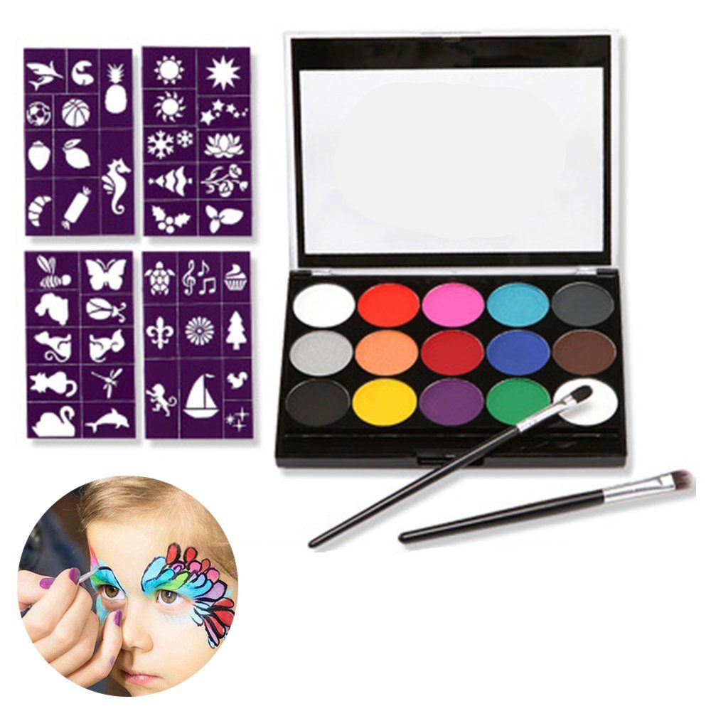 Kinderschminke GelldG Set, Farben 15 Schminkfarben Palette Schminkpalette Make-up