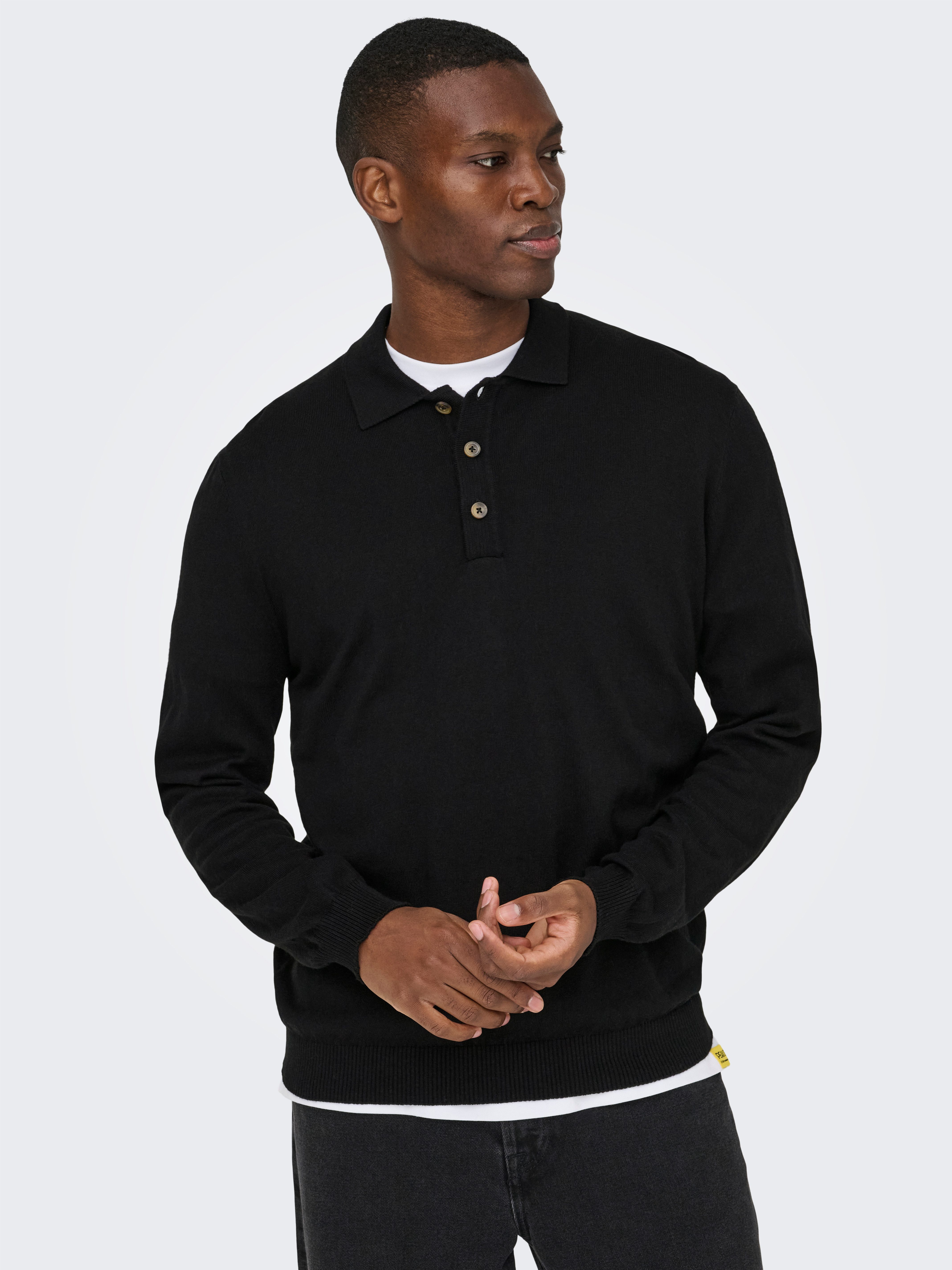 ONLY & SONS Polokragenpullover ONSLOUI REG 12 LS MEL POLO KNIT günstig online kaufen
