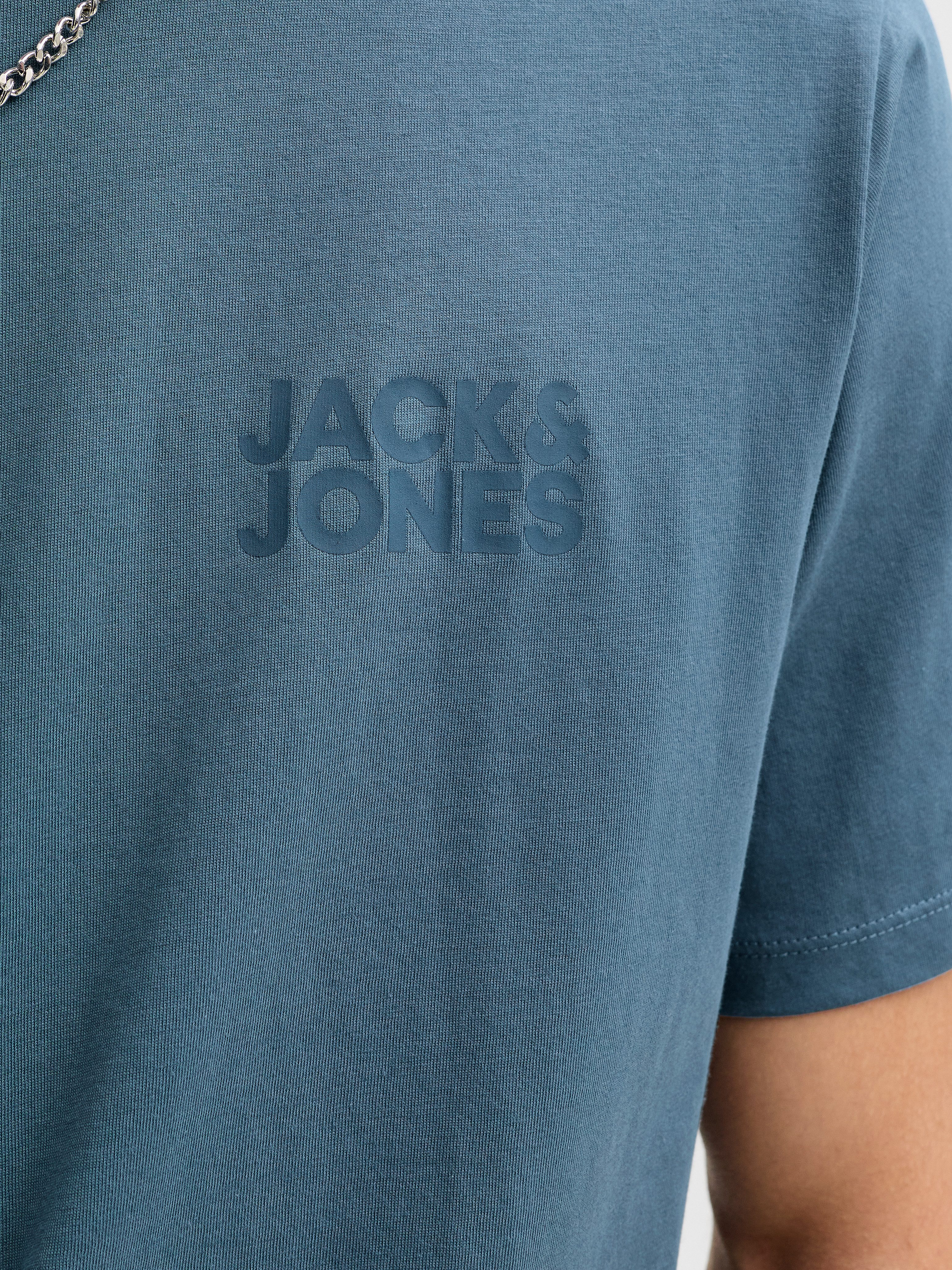 Jack & Jones T-Shirt JJECORP Herren-Tee mit figurbetonter Silhouette bedruckt, modisch, schmal, Baumwolle, Rundhals