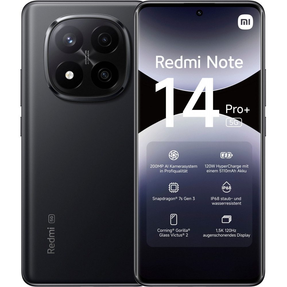 Redmi Note 14 Pro+ 5G 256 GB / 8 GB - Smartphone - midnight black Smartphone