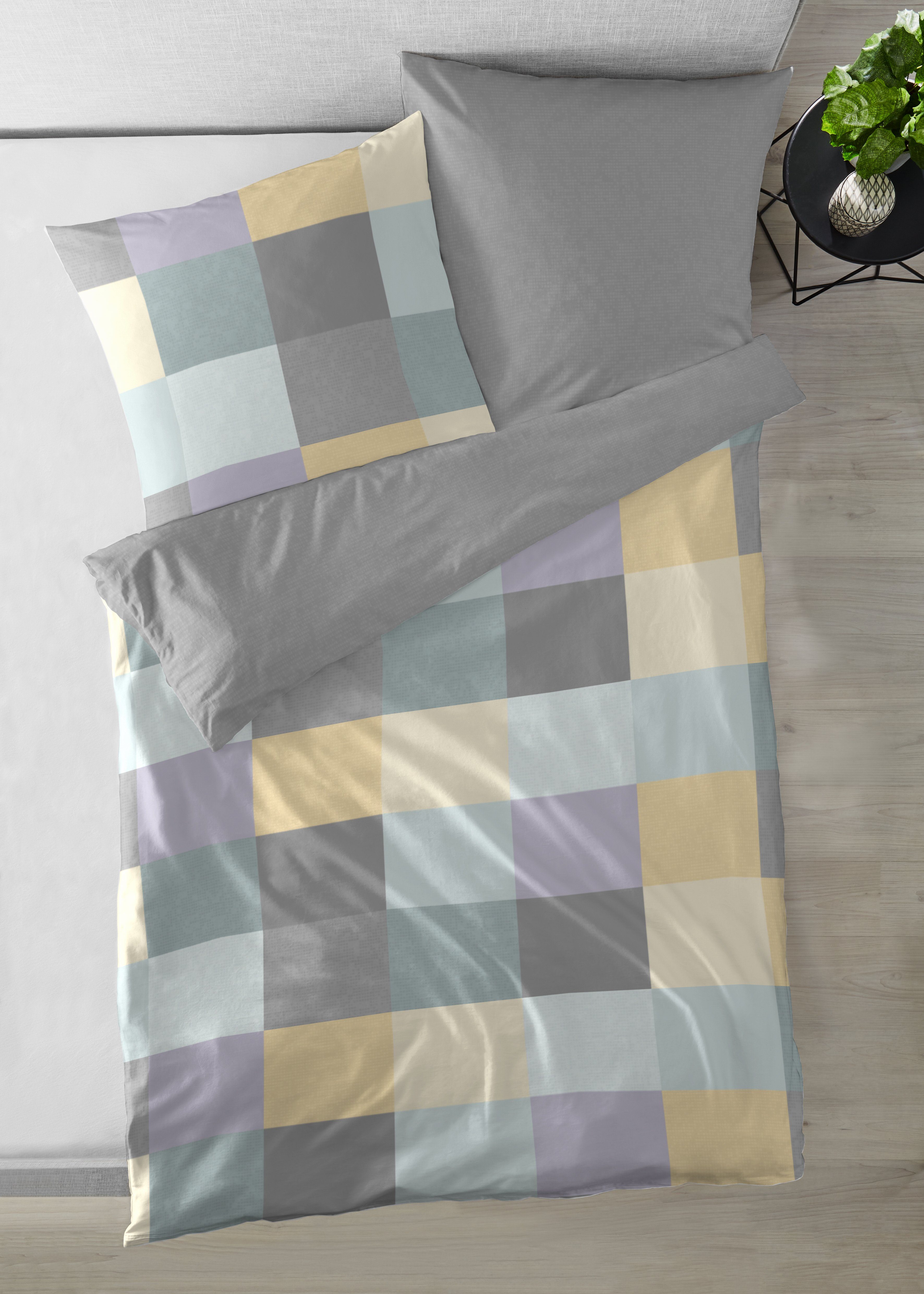 Primera Bettwäsche Edelflanell-Bettwäsche Pixelkaro, Edel-Köper-Flanell, 1 günstig online kaufen