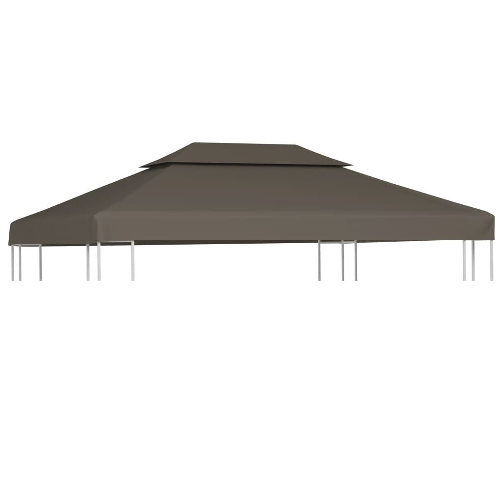 vidaXL Pavillon-Ersatzdach Pavillon-Dachplane mit Kaminabzug 310 g/m² 4x3 m Taupe, 400 x 300 cm
