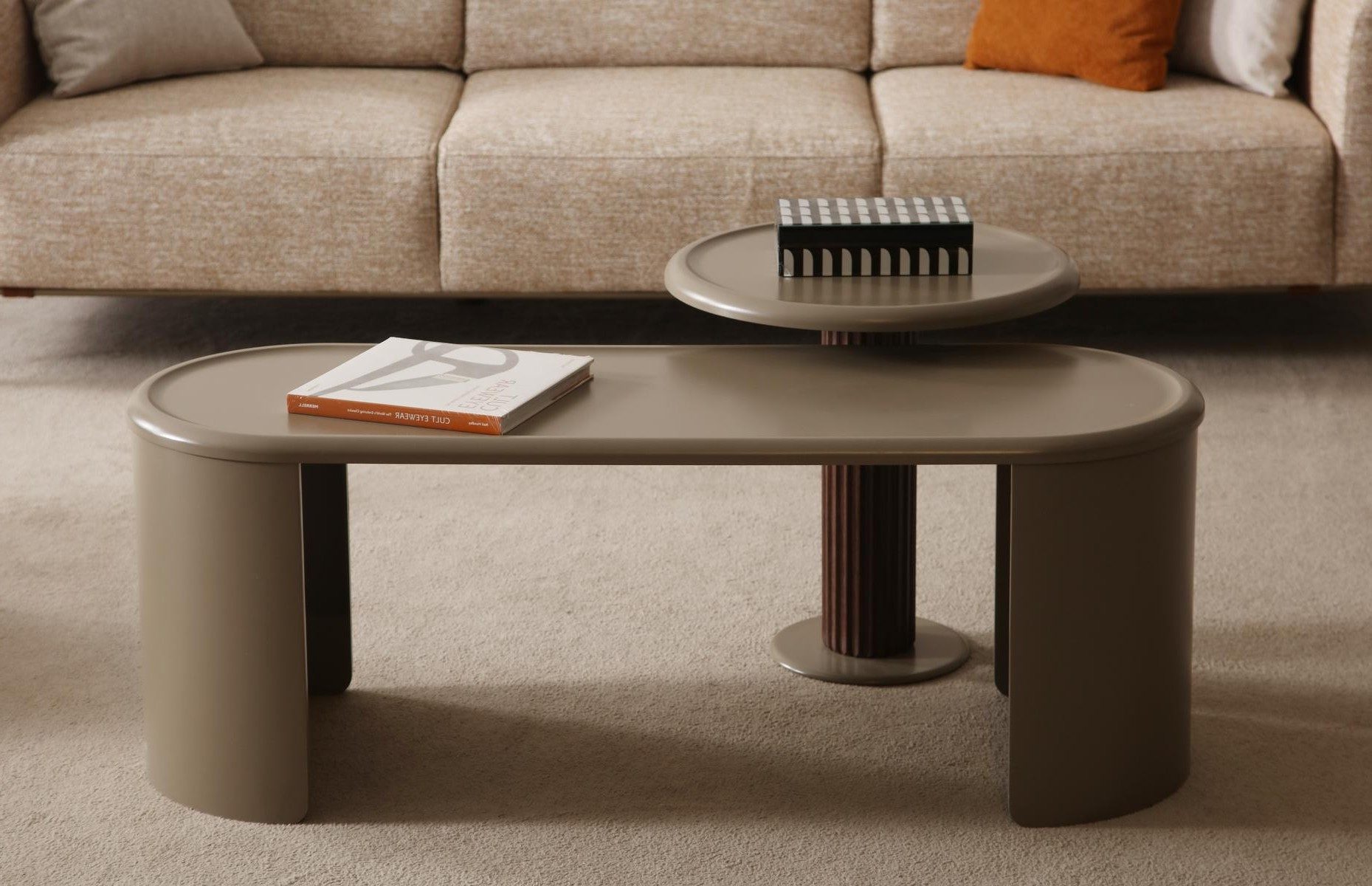 Xlmoebel Couchtisch Stilvoller Beiger Designer Holztisch für das Wohnzimmer, Made in Europa