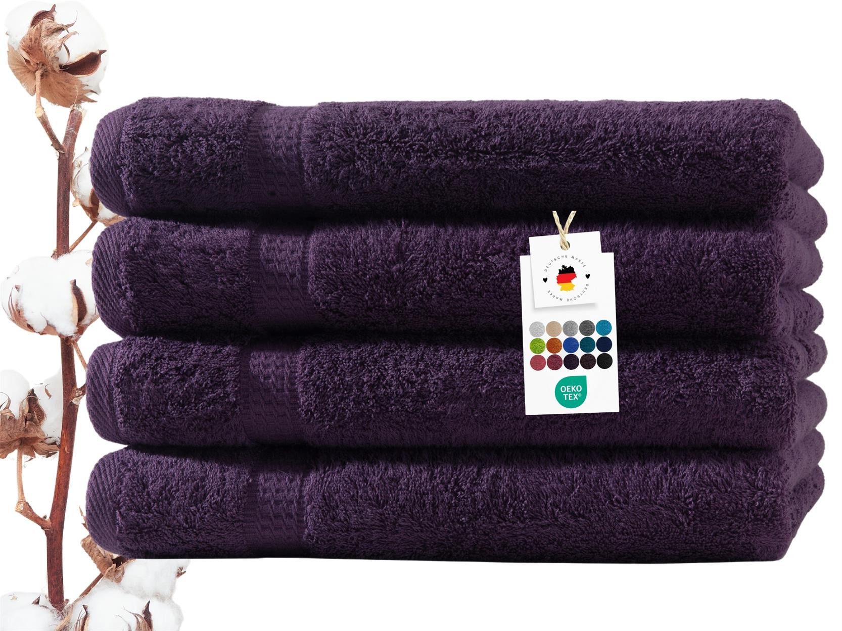 Carpe Sonno Handtuch Set 50x100 cm 100% Baumwolle Handtücher Set 500 g/m2 Frottier Handtuchset, Frottier (Spar-Set, 4-St), Extra Soft & Weich, Saugfähig, Schwer, Atmungsaktiv, schnell trocknend