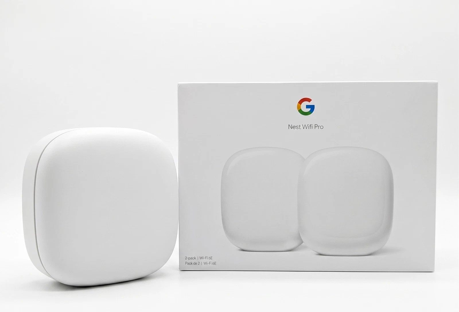Google Nest Wifi Pro 6E Mesh-Router 2er-Pack Wi-Fi 6E AXE4200 WLAN-Router