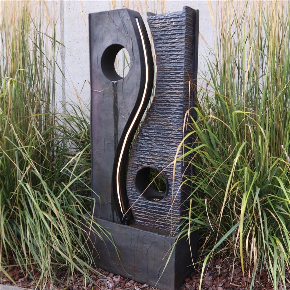 Wacredo Gartenbrunnen Premium Wasserspiel Komplettset Gambia, Wasserbecken BxT: 52x23.5 cm, Gesamtmaße: 52 x 23,5 x 119cm (L x B x H)