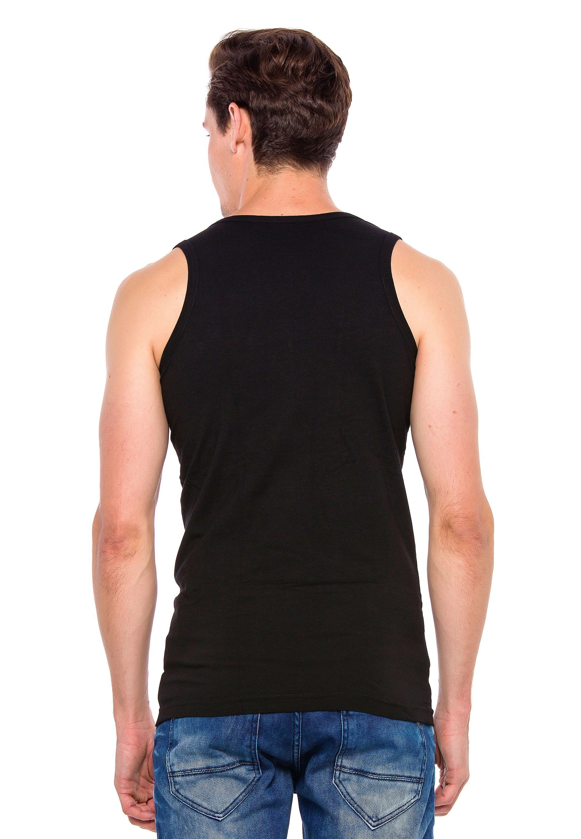 Cipo & Baxx T-Shirt einfarbigem schwarz in Design