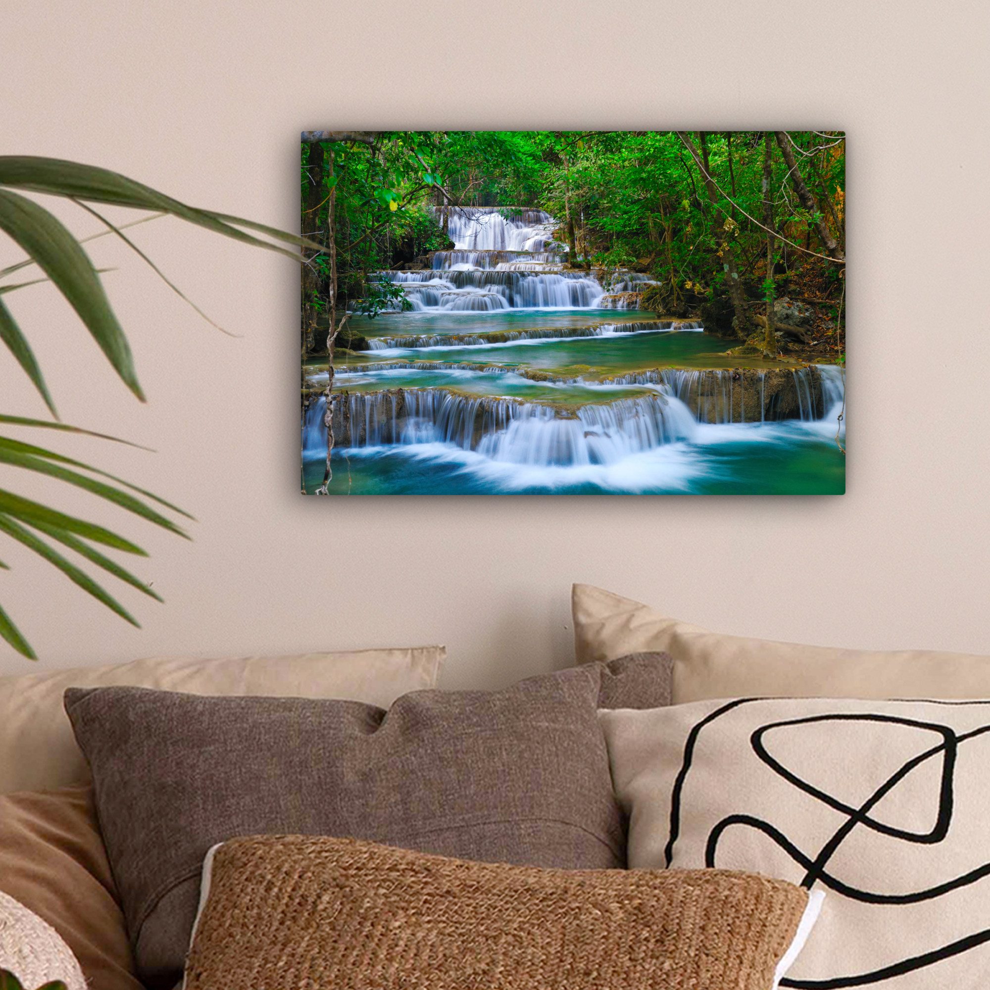 OneMillionCanvasses® Leinwandbild Wasserfall - Bäume - Natur - Dschungel, F günstig online kaufen