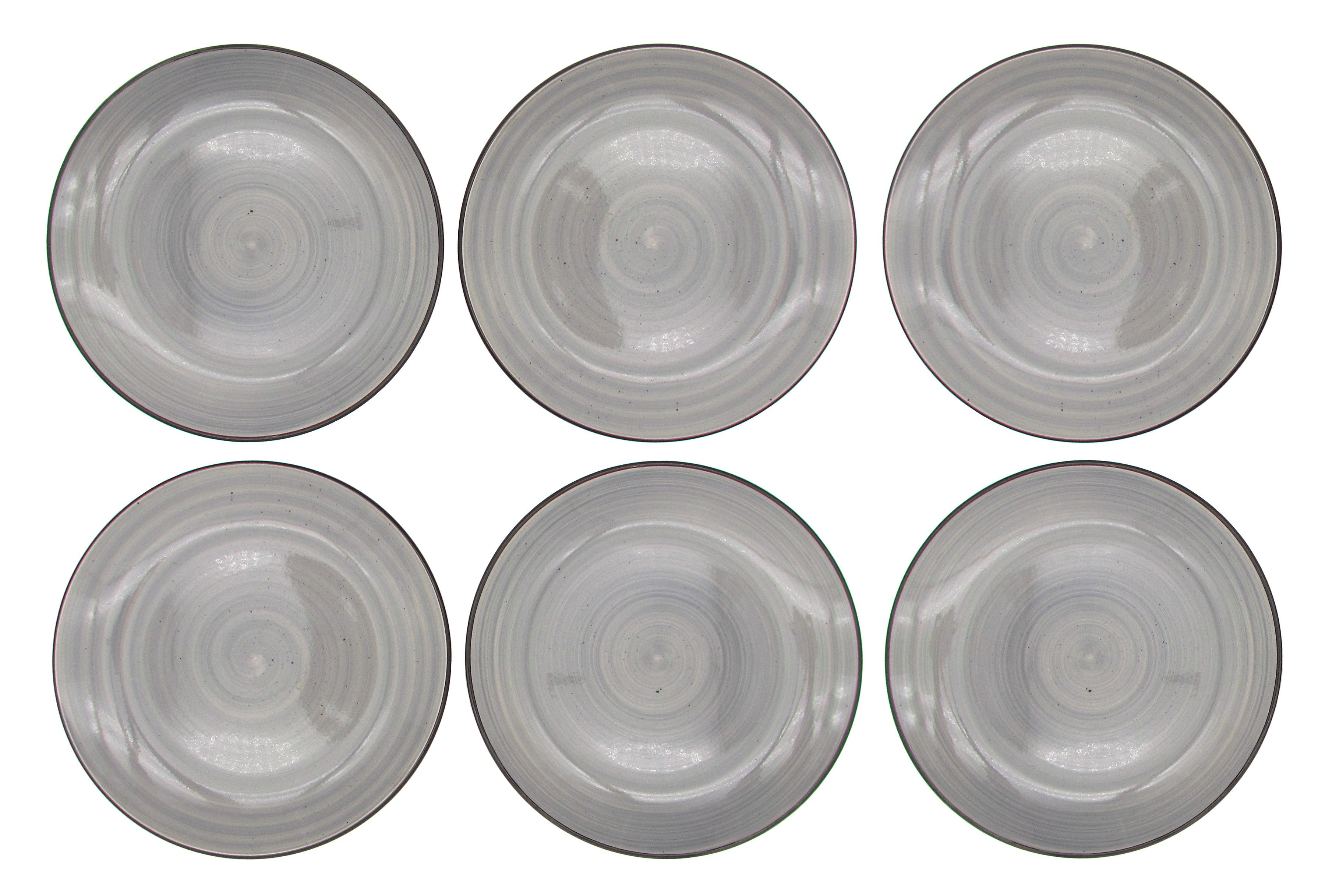 steinwohn Frühstücks-Geschirrset Keramik Frühstücks-Service 12-/18-teilig für 4 oder 6 Personen (18-tlg), Vintage Look, Spülmaschinen- & Mikrowellengeeignet