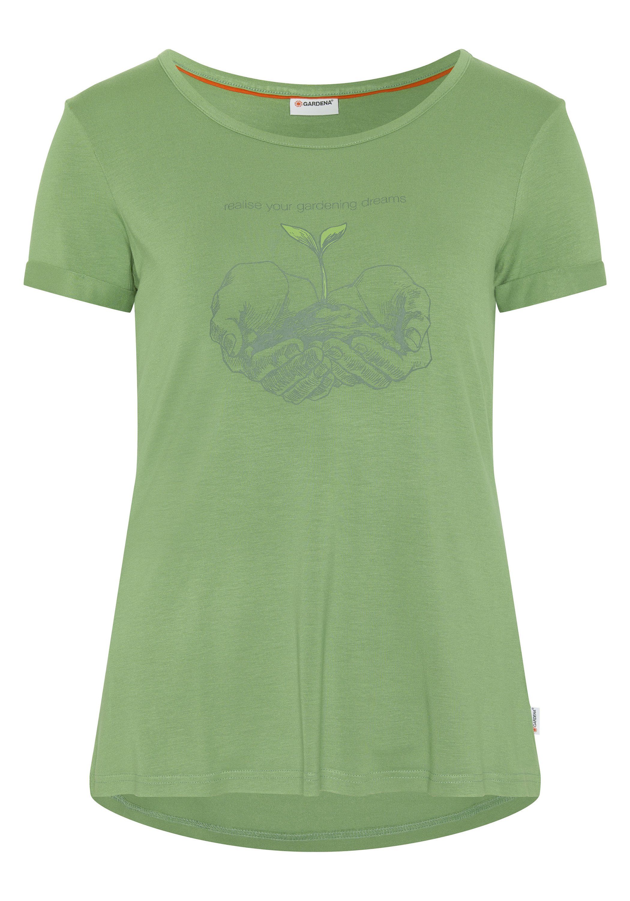 GARDENA T-Shirt A-Shape, GARDENA Schriftzug Motiv Damen-Shirt und mit