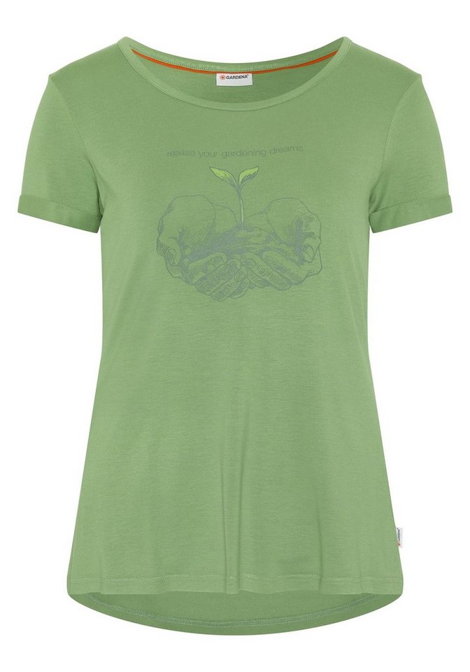 GARDENA T-Shirt A-Shape, GARDENA Damen-Shirt mit Schriftzug und Motiv
