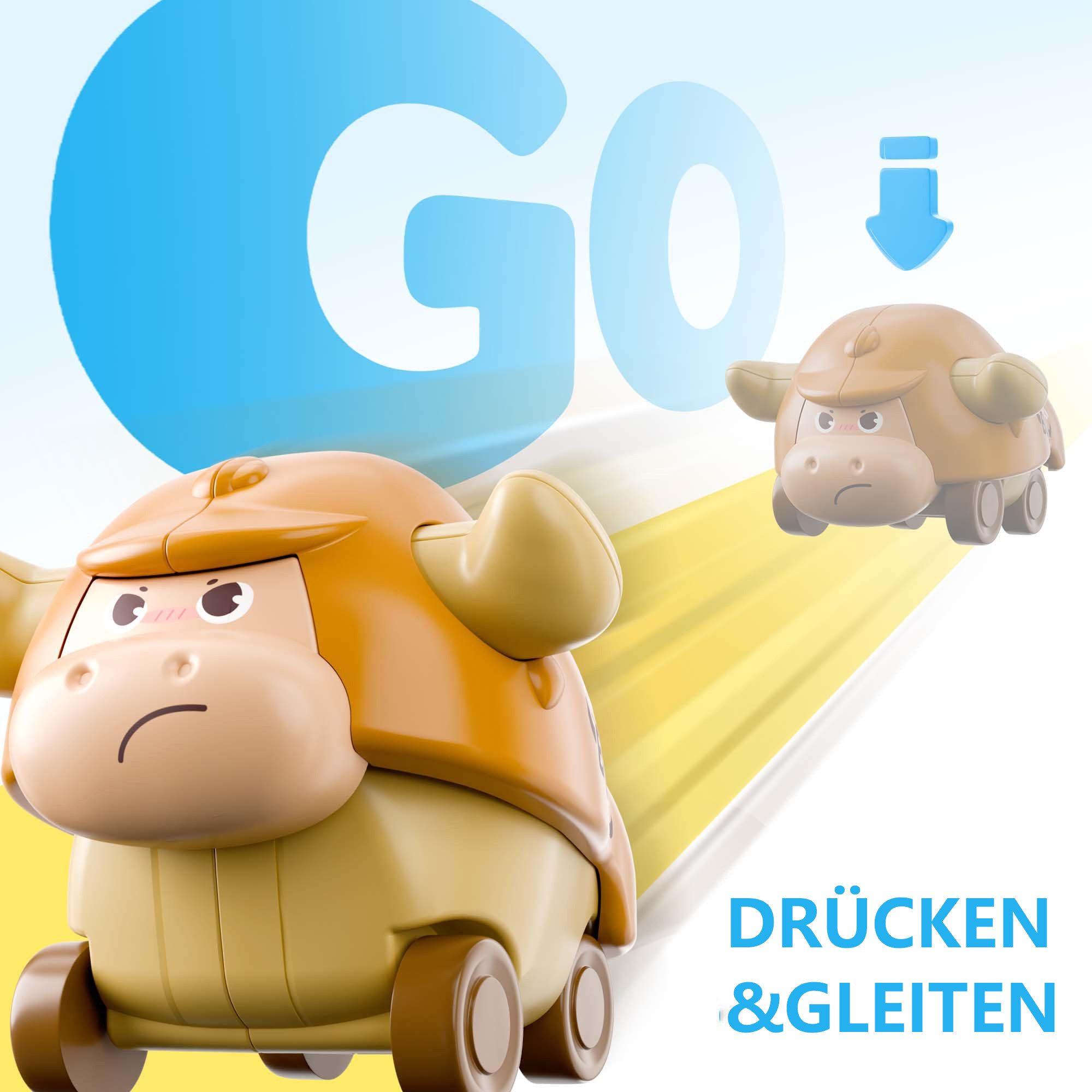 CLTYQ Spielzeug-Auto Reibungsbullenspielzeug,Push-to-Go-Autospielzeug für K günstig online kaufen
