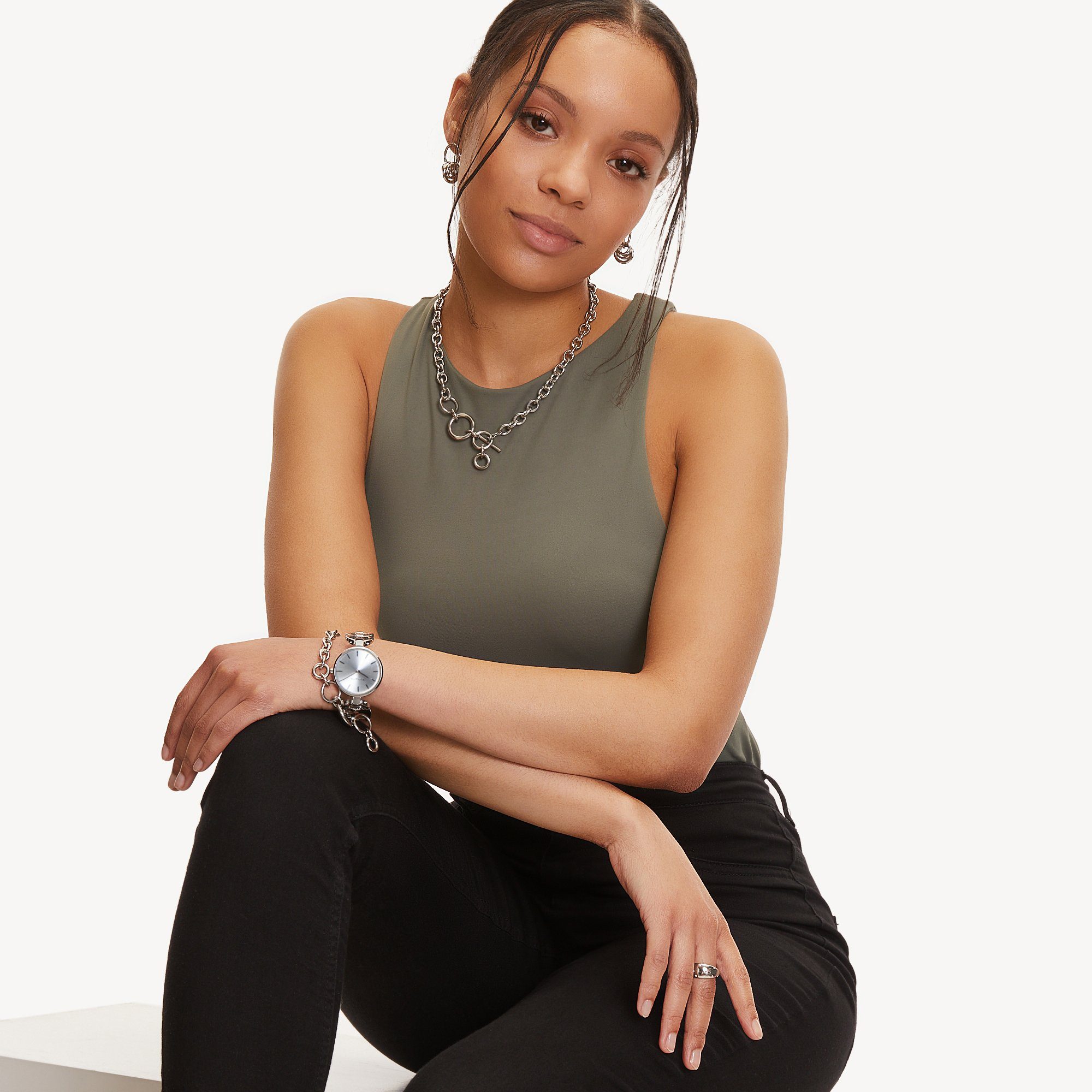 Tamaris Kette mit Anhänger Chunky Chain Edelstahl