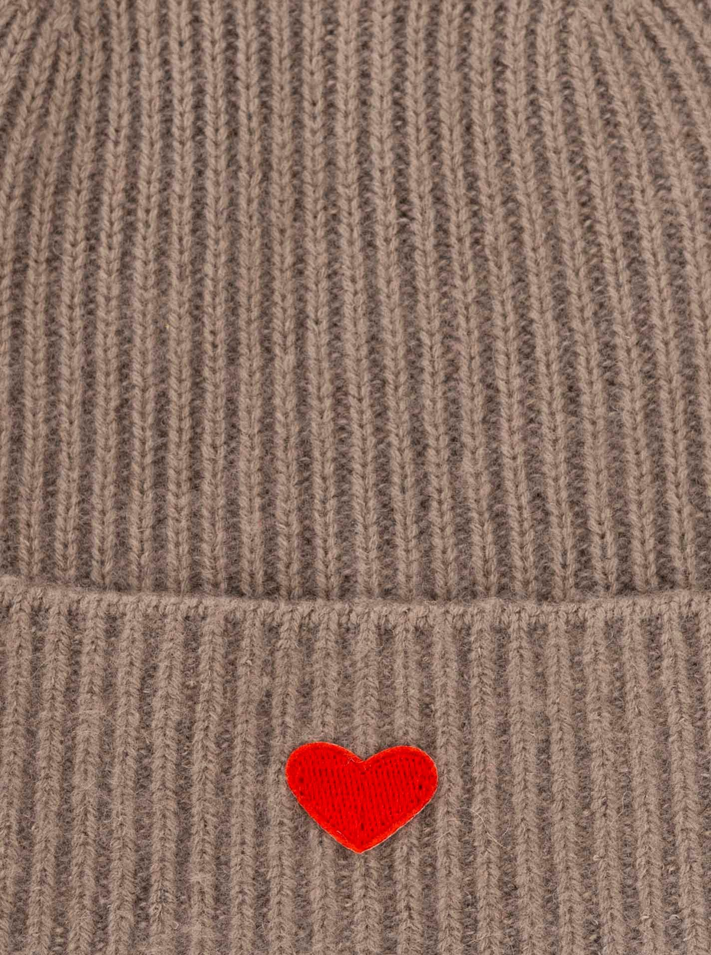 Zwillingsherz Strickmütze 100% Kaschmir Strick Mütze "Herz" – Bild 2 von 2