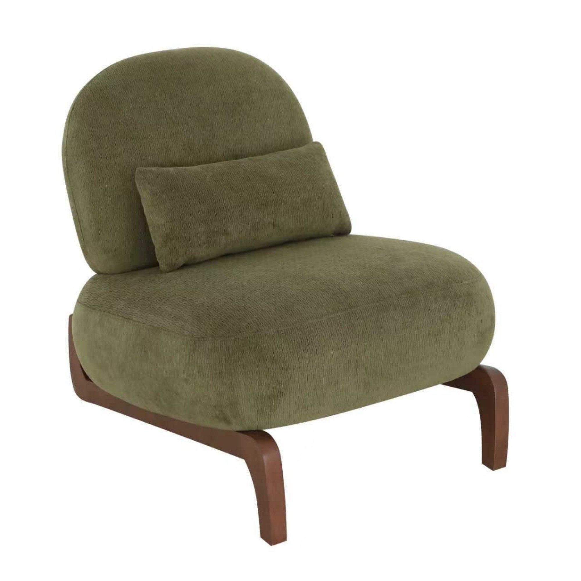 LVHOM Loungesessel runder Relaxsessel,ohne Armlehnen, weich gepolstert, Massivholzrahmen (Samtstoff,einzigartiges Design mit Lendenkissen,ergonomisches Design, rutschfeste Füße, niedriger Schwerpunkt, belastbar bis 150kg), für Schlaf-, Wohn-, Arbeitszimmer, Lounges, Lesezimmer und Balkone