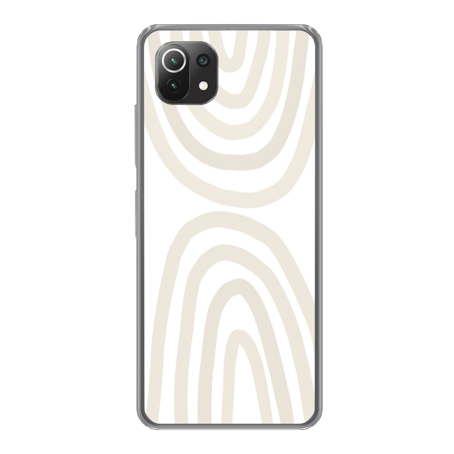 MuchoWow Handyhülle für Xiaomi Mi 11 Lite Regenbogen - Pastell - Design - Abstrakt, Phone Case, Silikon, Schutzhülle Dünn