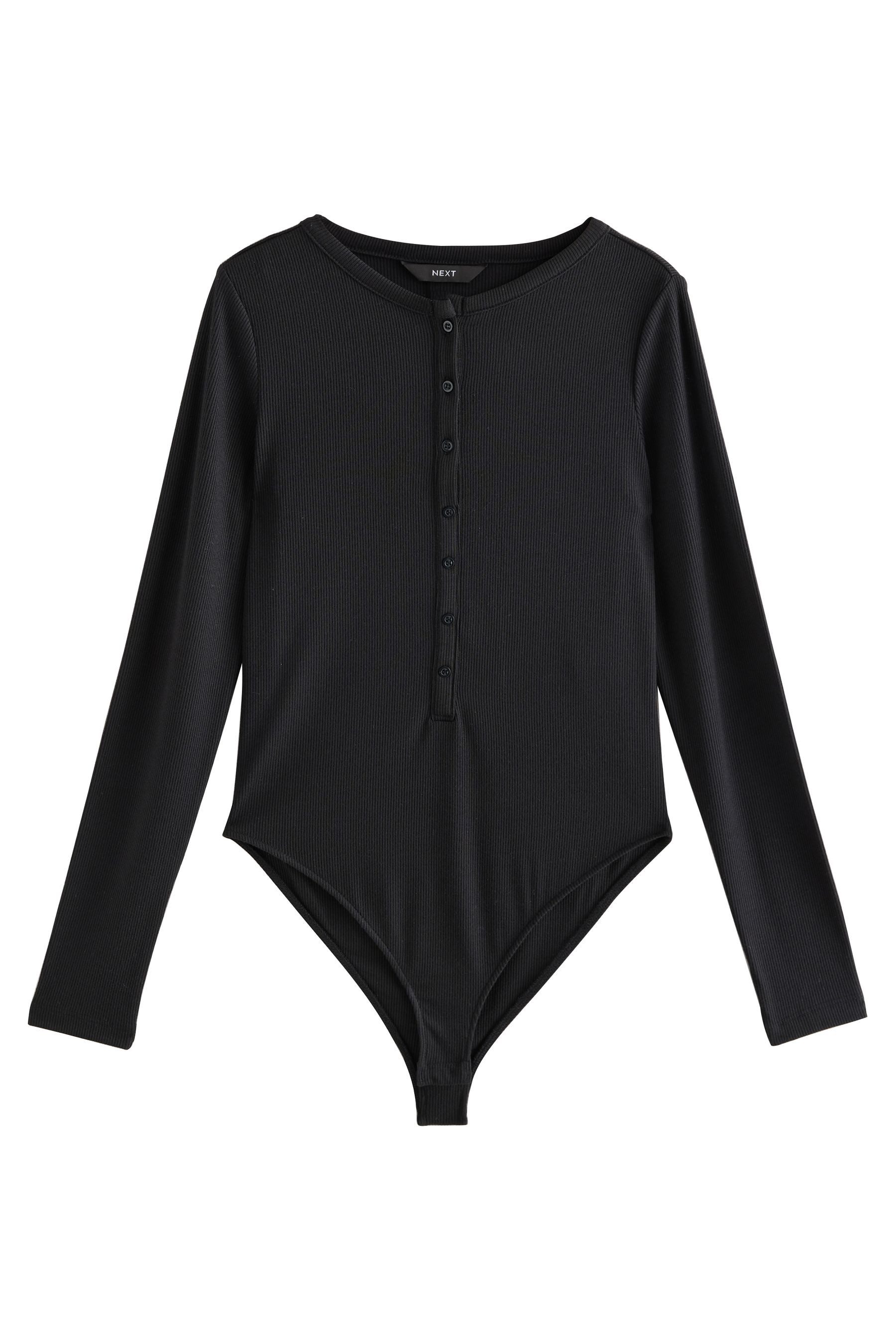 Next Langarmbody Gerippter, langärmliger Henley-Body (1-tlg)