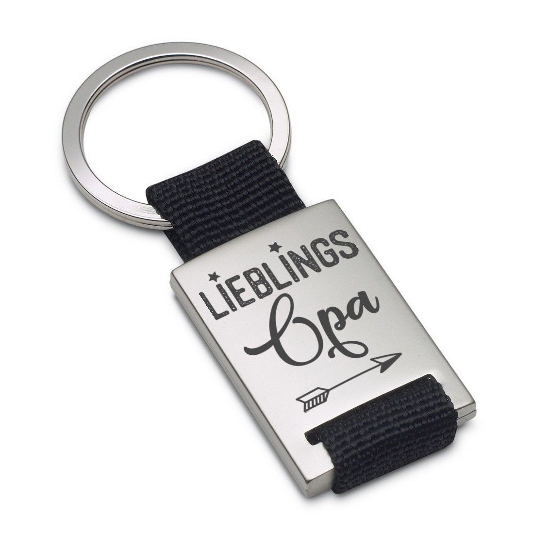 Lieblingsmensch Schlüsselanhänger Lieblings - Opa - ein tolles Geschenk & Glücksbringer (Schlüsselanhänger mit Gravur, inklusive Schlüsselring), Robuste und filigrane Lasergravur