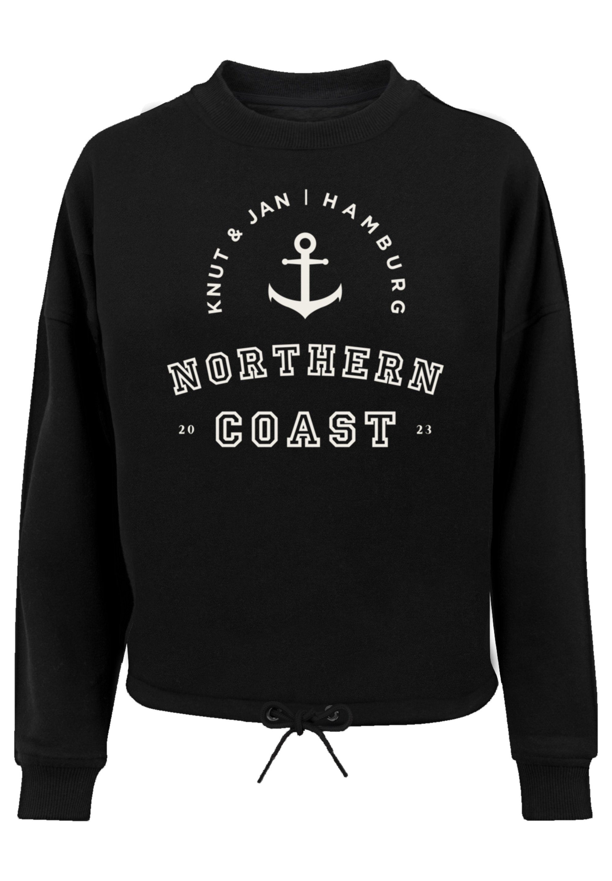 F4NT4STIC Sweatshirt Northern Coast Knut Hamburg & Jan Print schwarz