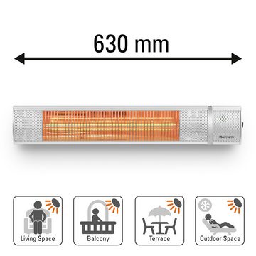 TROTEC Infrarotstrahler IR 2050, 2000 W, Gleichmäßige und zielgerichtete Wärmeverteilung 3 Heizstufen Low Glare Kurzwellen