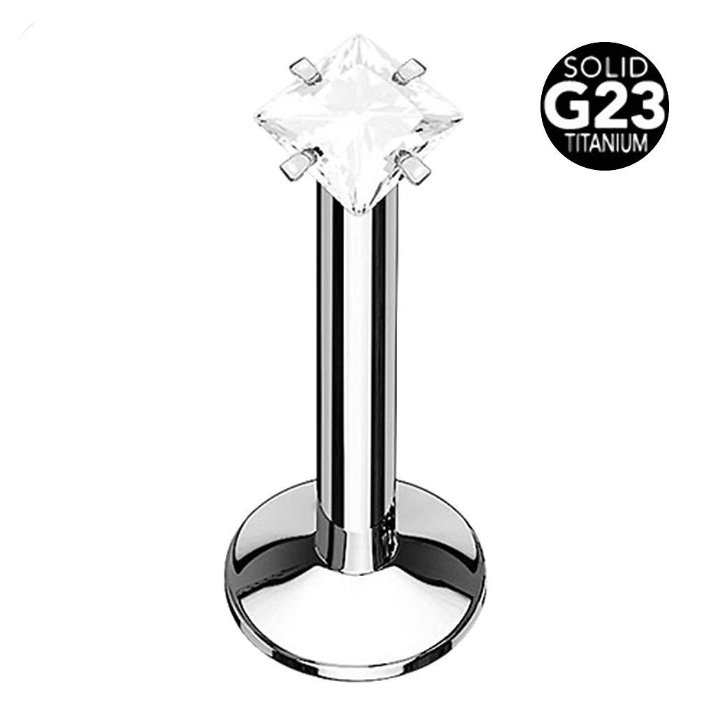 Taffstyle Piercing-Set Titan Lippenpiercing Stecker Kristall Quadrat Kopf 1 günstig online kaufen