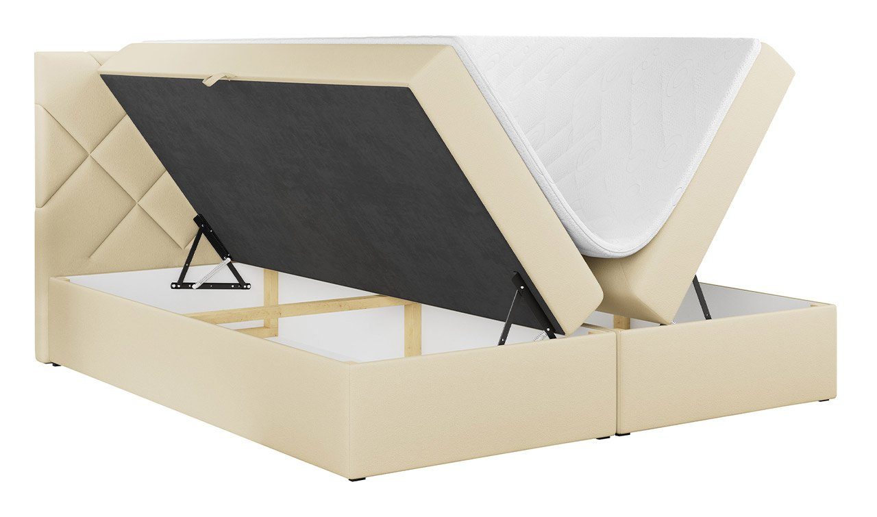 MÖBEL mit MKS STELLE 3, für Doppelbett Bettkasten Schlafzimmer, mit Boxspringbett Multipocket-Matratze