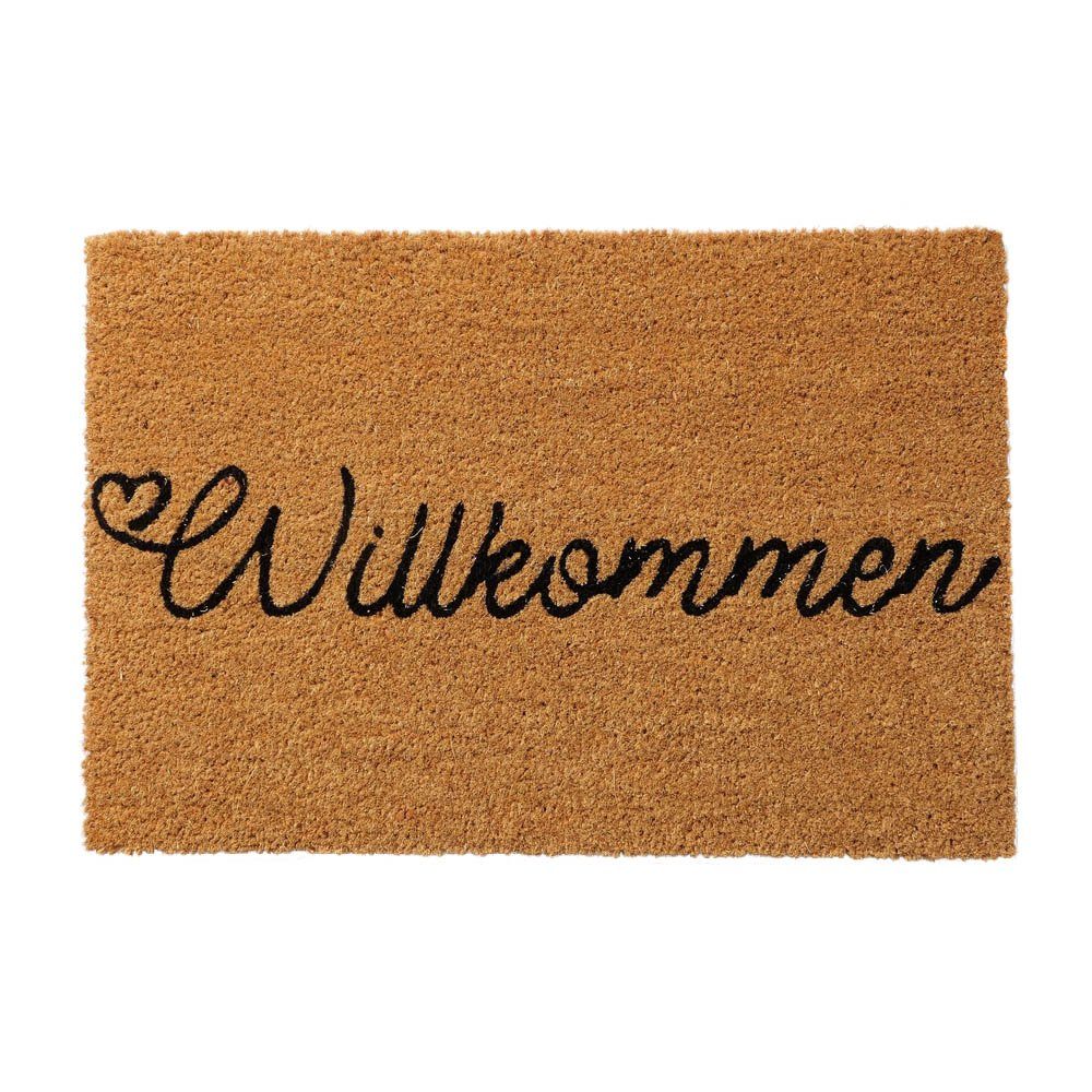 BOLTZE Fußmatte Fußmatte WILLKOMMEN natur mit schwarzer Schrift 60x40cm Kok günstig online kaufen
