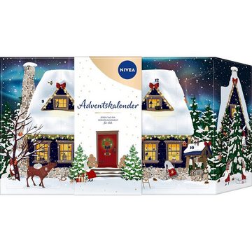 Nivea Adventskalender 24 einzigartige Verwöhnmomente, Weihnachtskalender mit ausgewählten, Pflegeprodukten & Accessoires, Pflegeset für die Adventszeit