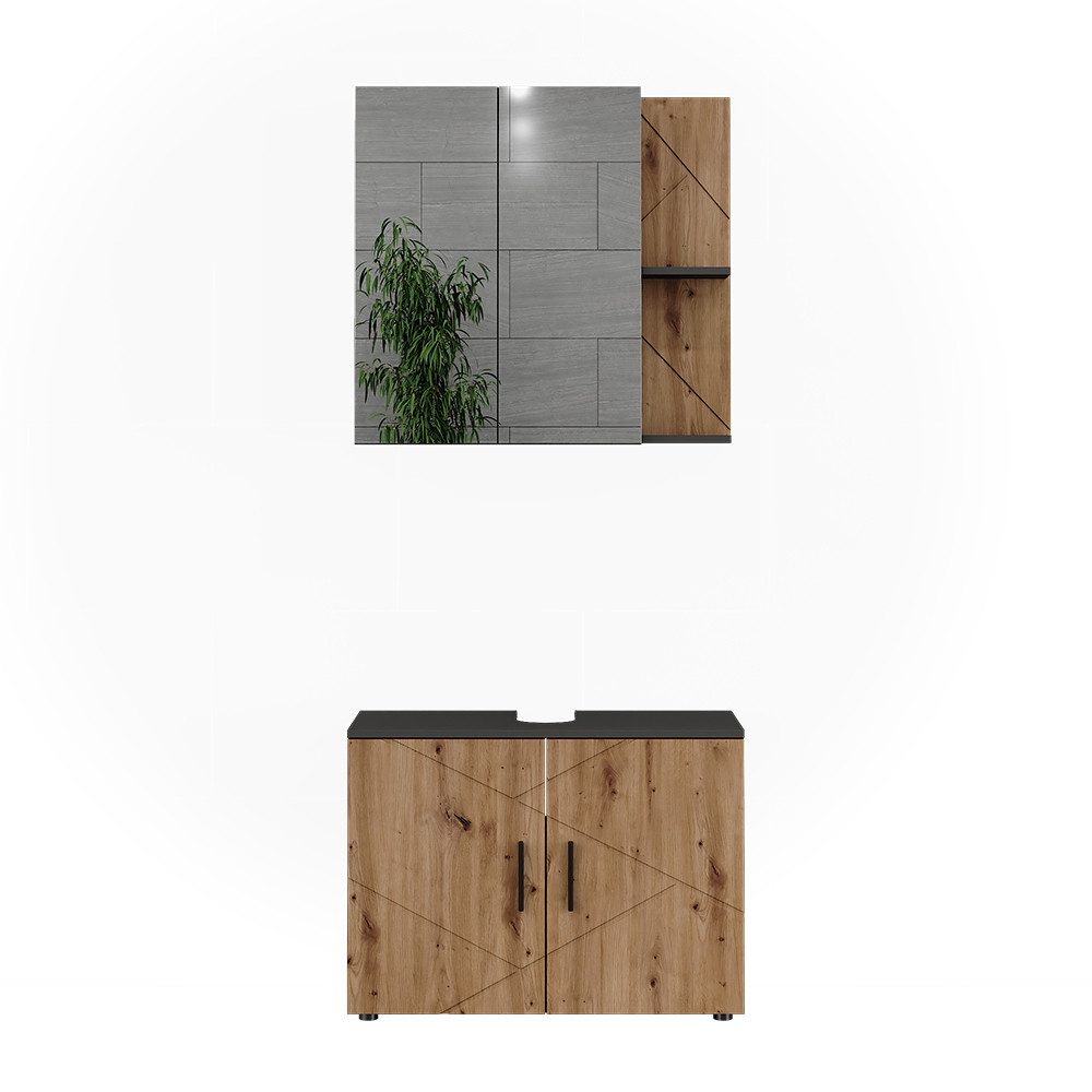 Badmöbel-Set Irma, Anthrazit/Artisan, 2 Teile