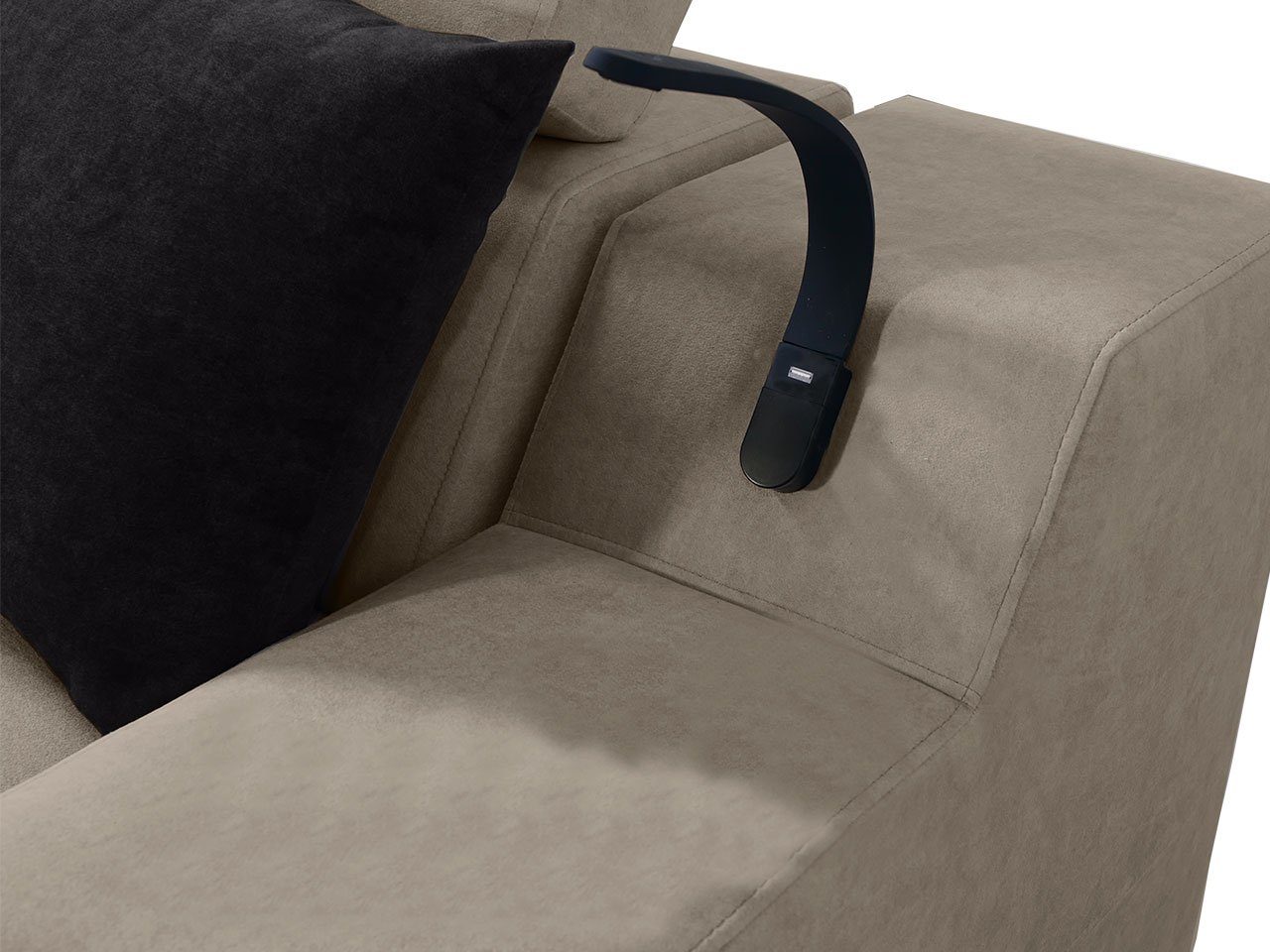 MIRJAN24 Ecksofa Alicante I Maxi, + 2978 2955 + Lampe USB-Anschluss, Barfach, Kopfstützen, und Schlaffunktion, Uttario Velvet Einstellbare mit Uttario 2955 Velvet Bettkasten Velvet Uttario