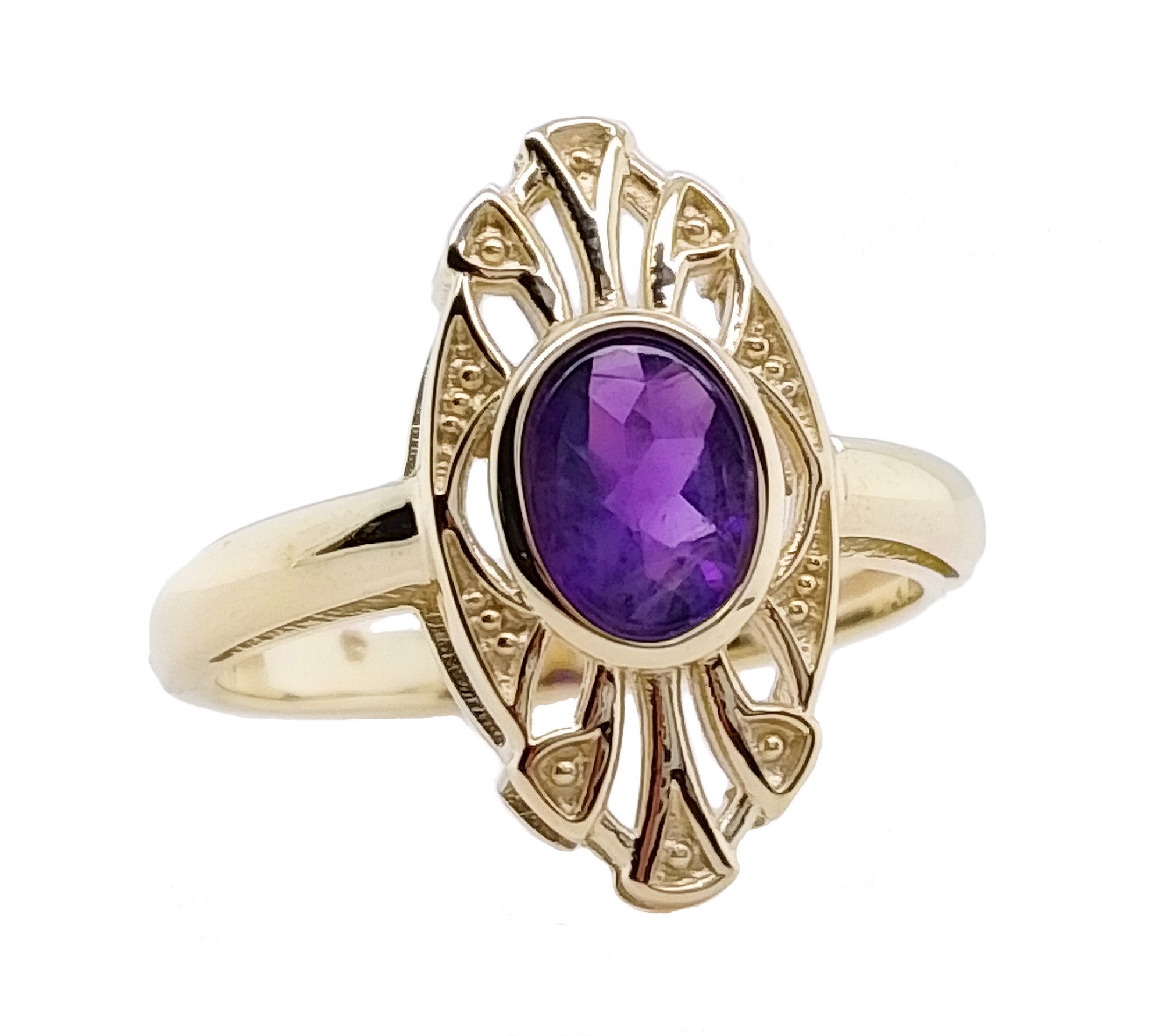 Sogni d'oro Fingerring mit Amethyst, Gelbgold 375