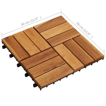 Teppichboden 10 x Fliese aus Akazienholz 30 x 30 cm, vidaXL, Höhe: 240 mm
