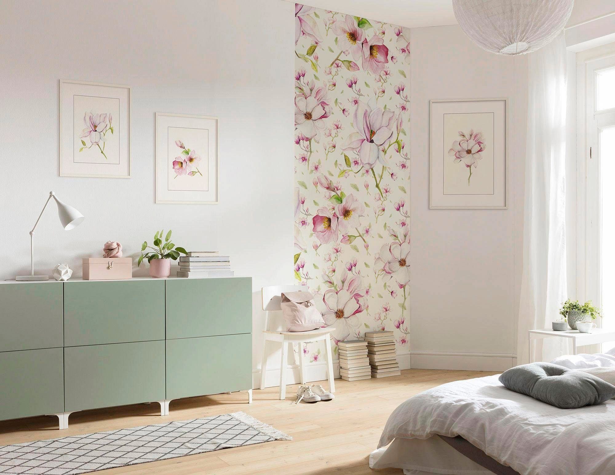 Komar Poster Magnolia Shine, Wohnzimmer Blätter, St), Kinderzimmer, Pflanzen Schlafzimmer, (1