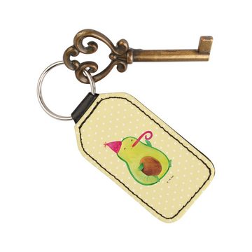 Mr. & Mrs. Panda Schlüsselanhänger Avocado Feier - Gelb Pastell - Geschenk, Schlüsselanhänger, Glücksbri (1-tlg), Liebevolles Detail