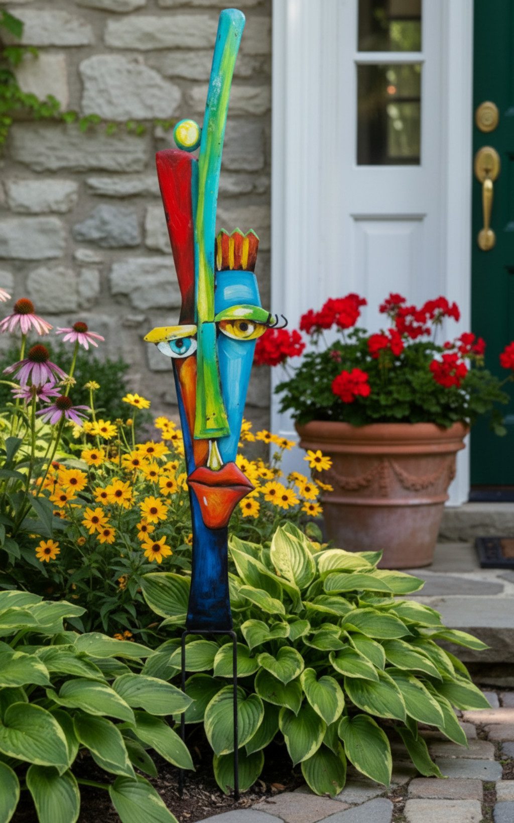 GILDE Gartenstecker Alta Fronte Gartenstecker – Metall Gesichtsdesign, Bunt (1-St)