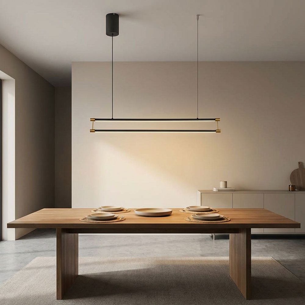 GLOBO LIGHTING LED Pendelleuchte, LED-Leuchtmittel fest verbaut, Warmweiß, Hängelampe Pendelleuchte LED Esszimmerleuchte schwarz gold