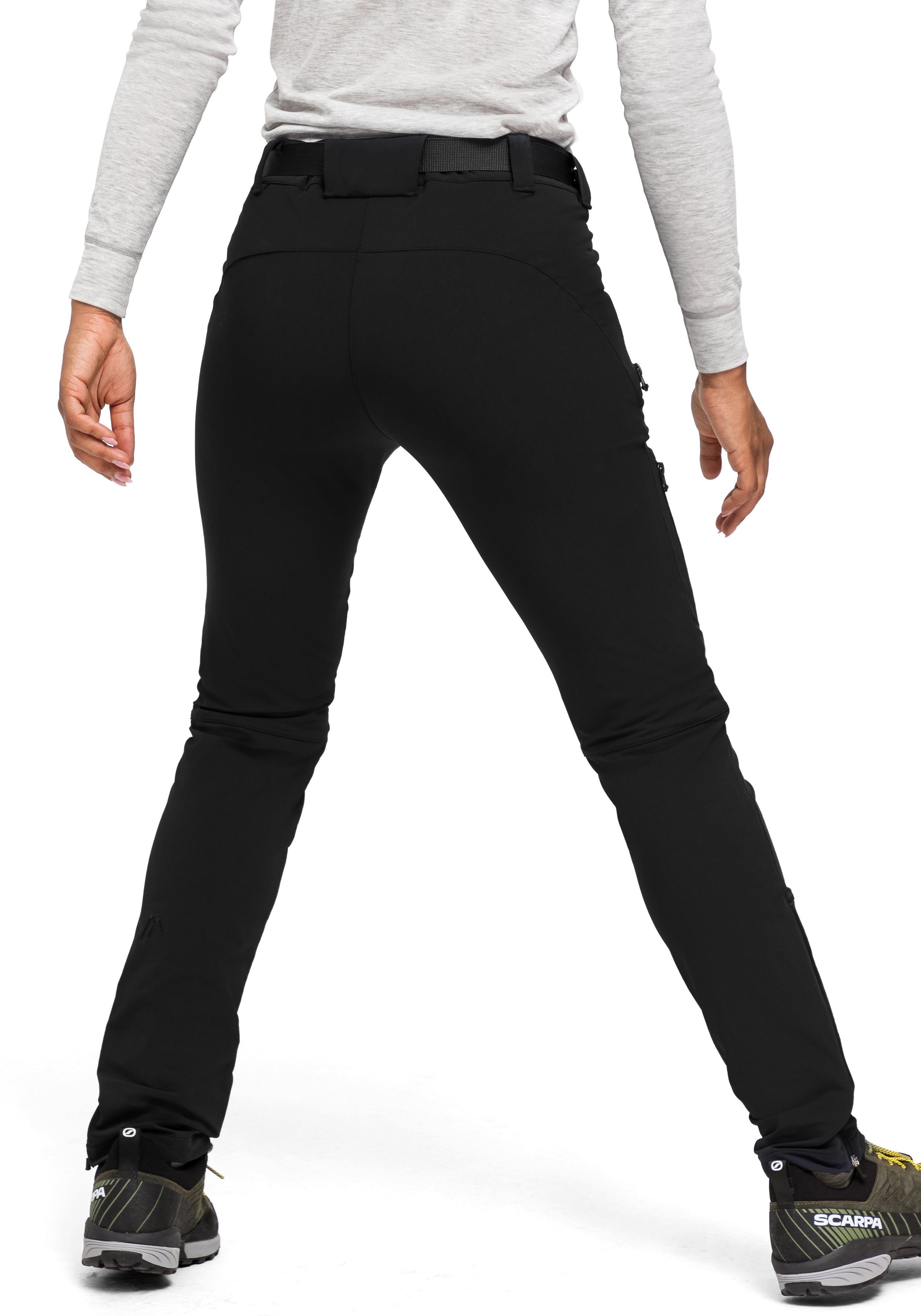 Funktionshose Slimfit, elastisch, Maier Trekkinghose, schwarz Lana Sports schnelltrocknend slim