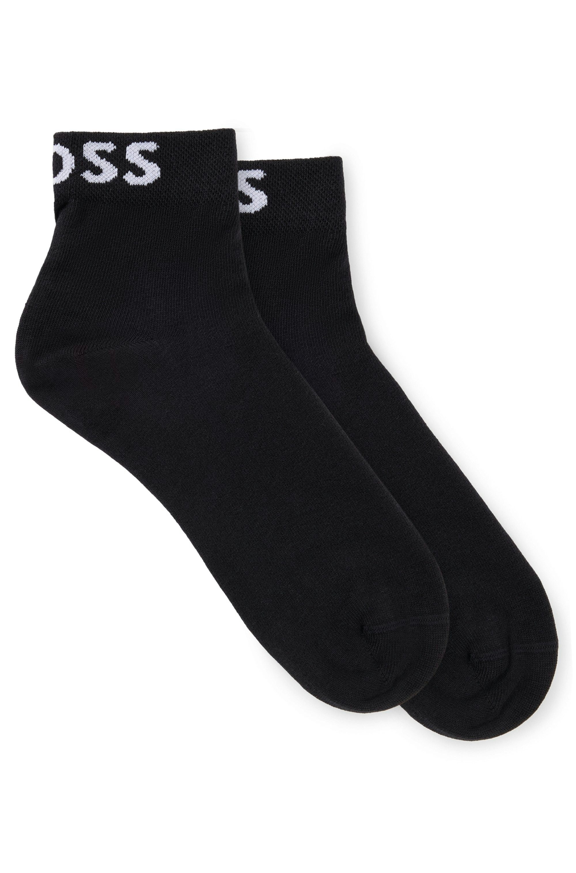 BOSS Freizeitsocken 2P SH Logo CC W (Packung, 2-Paar, 2er) mit eingestricktem BOSS Logoschriftzug