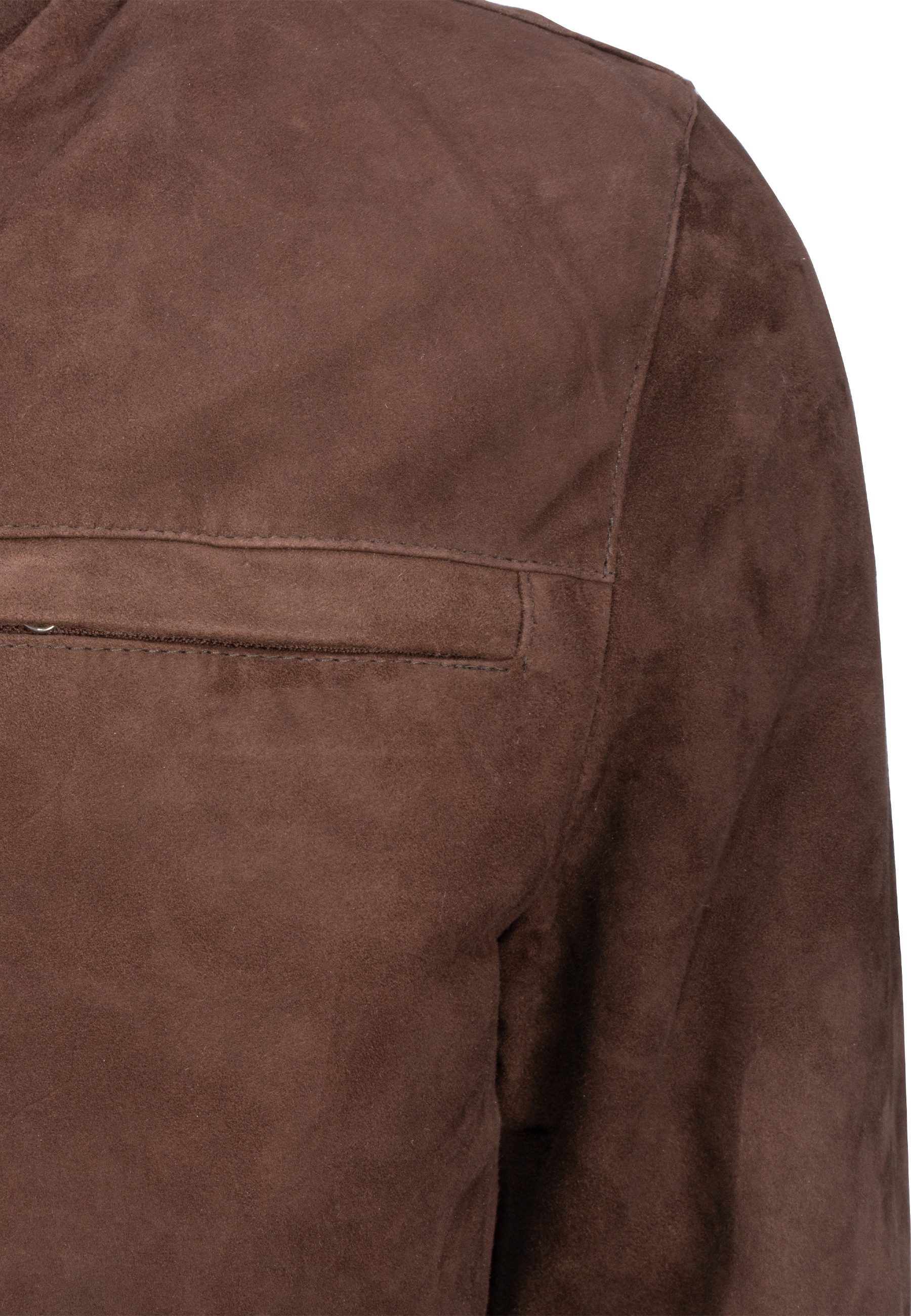 Lolus Lederjacke Tim Bearman Herren Lederjacke aus hochwertigem Veloursleder in Dunkelbraun – Bild 4 von 5