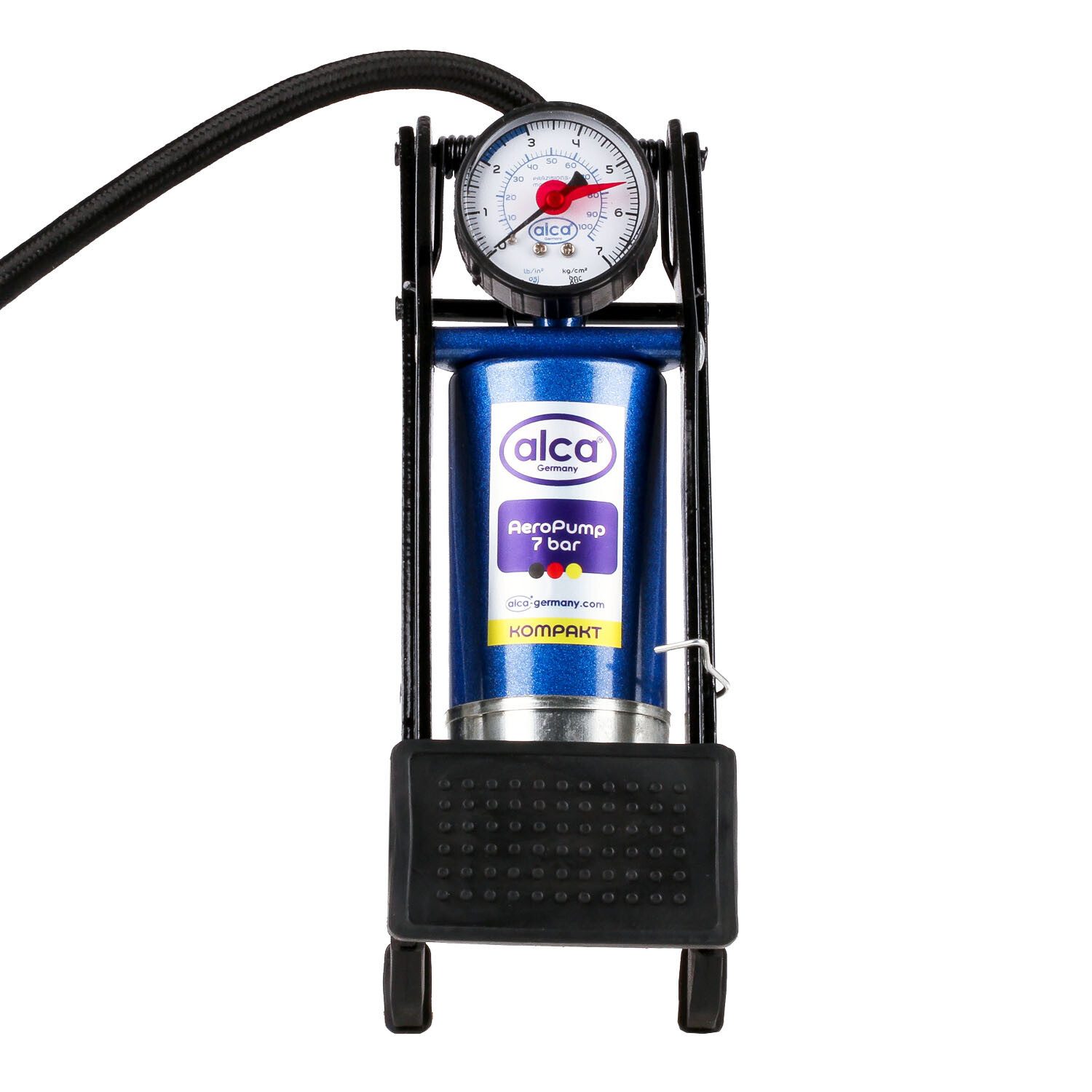 alca Luftpumpe Luftpumpe Fußpumpe 1-Zylinder Kompakt Все Ventile Auto Fahrrad Ball (1-Zylinder)