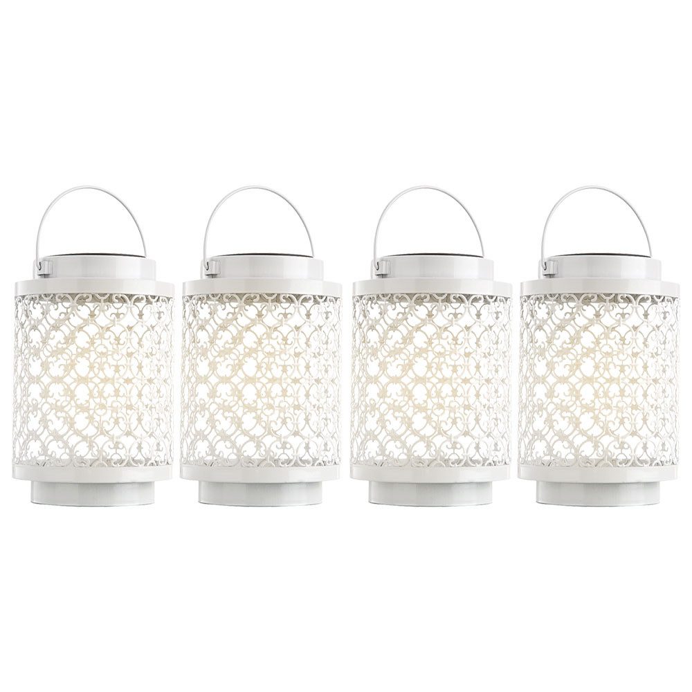 NOWA LED Solarleuchte, LED-Leuchtmittel fest verbaut, Solarlampe Außenleuchte Gartendeko orientalisch LED Laterne 4er Set