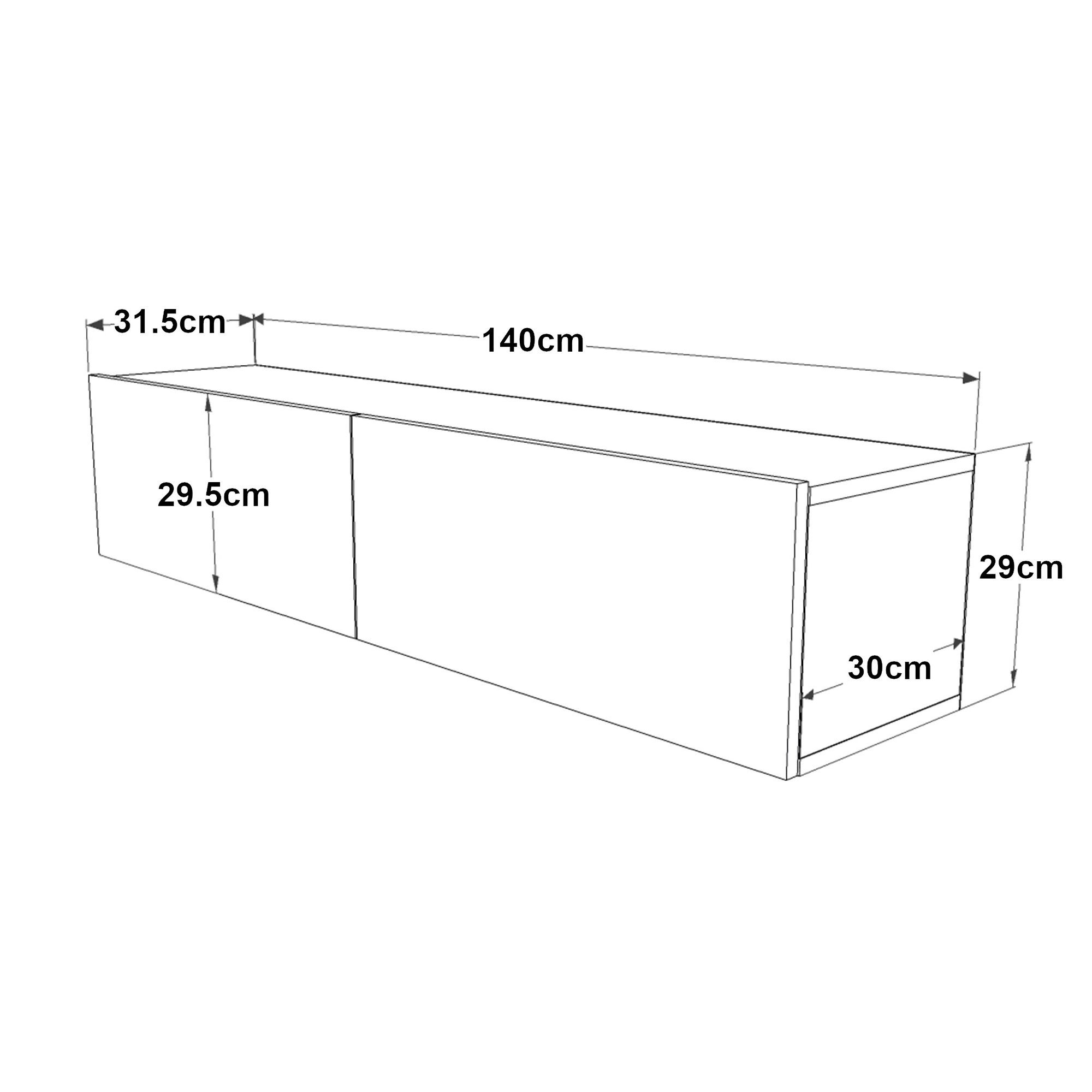 en.casa TV-Schrank »Lapinlahti« 140x31,5x29,5cm Eiche rustikal/Anthrazit