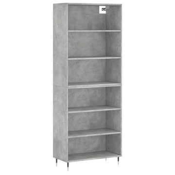 vidaXL Highboard Highboard Betongrau 69,5x32,5x180 cm Spanplatte