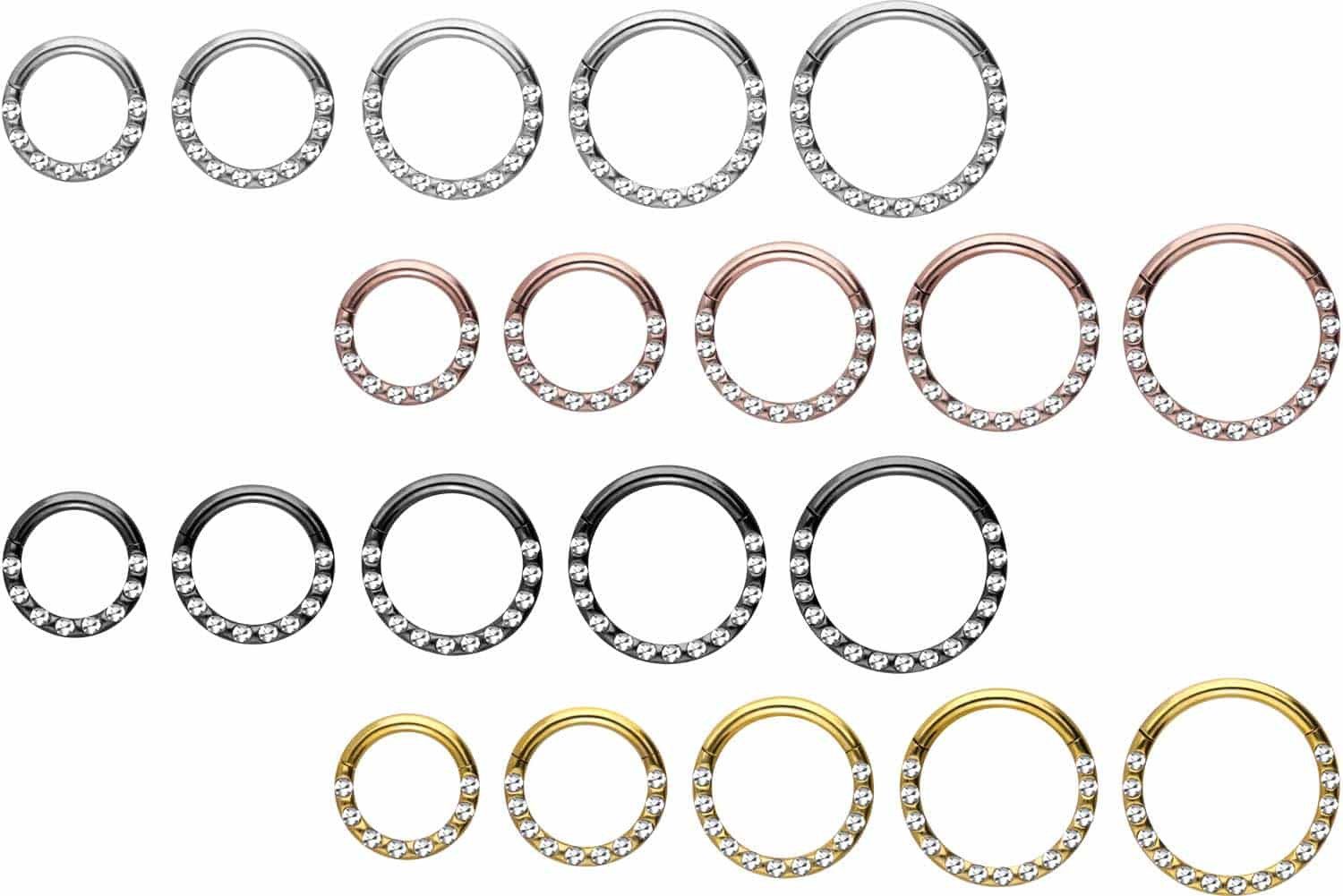 PIERCINGLINE Nasenpiercing Titan Segmentring Clicker KRISTALLE + EPOXY Ohrp günstig online kaufen